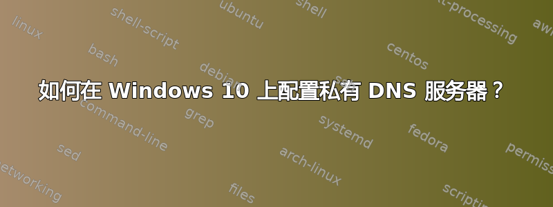 如何在 Windows 10 上配置私有 DNS 服务器？