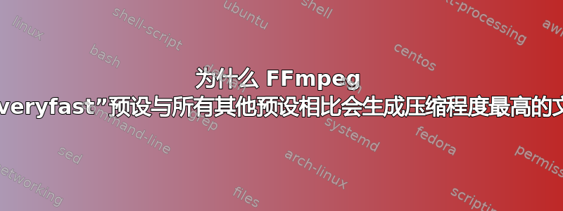 为什么 FFmpeg 中的“veryfast”预设与所有其他预设相比会生成压缩程度最高的文件？