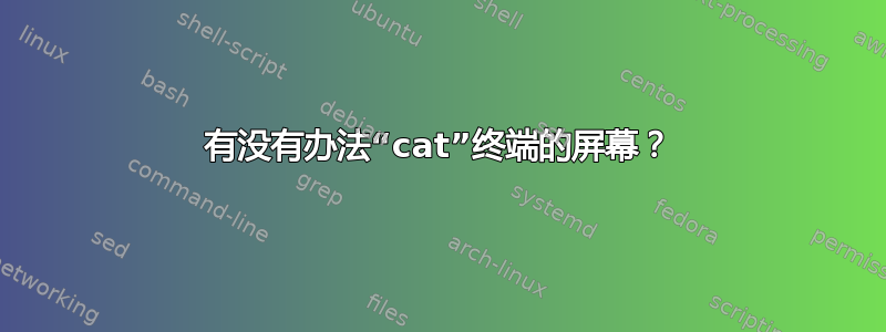 有没有办法“cat”终端的屏幕？