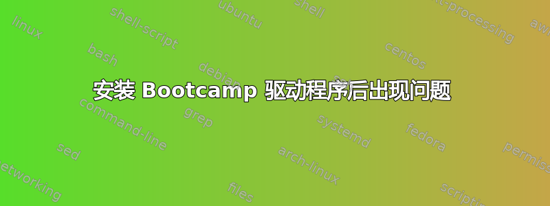 安装 Bootcamp 驱动程序后出现问题