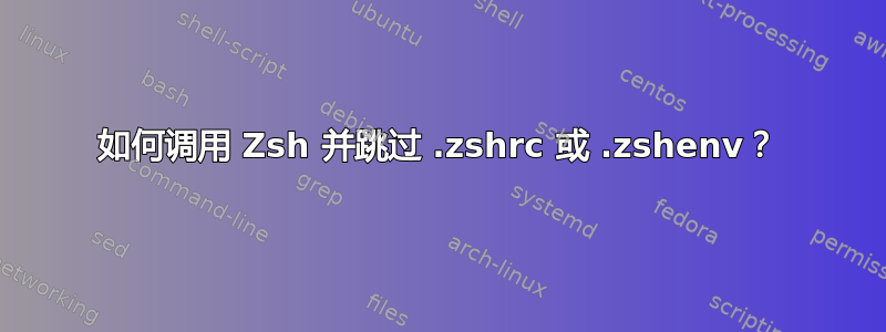 如何调用 Zsh 并跳过 .zshrc 或 .zshenv？