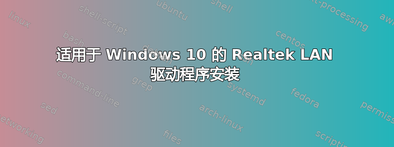 适用于 Windows 10 的 Realtek LAN 驱动程序安装