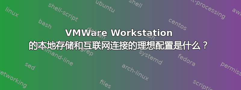 VMWare Workstation 的本地存储和互联网连接的理想配置是什么？