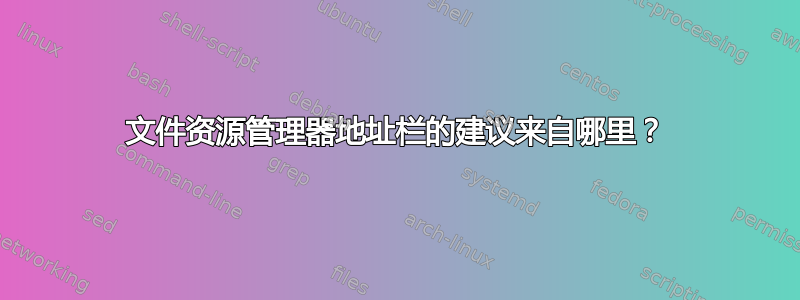 文件资源管理器地址栏的建议来自哪里？