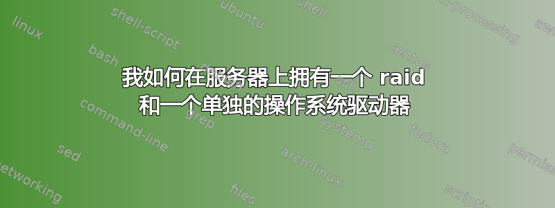 我如何在服务器上拥有一个 raid 和一个单独的操作系统驱动器