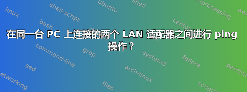 在同一台 PC 上连接的两个 LAN 适配器之间进行 ping 操作？