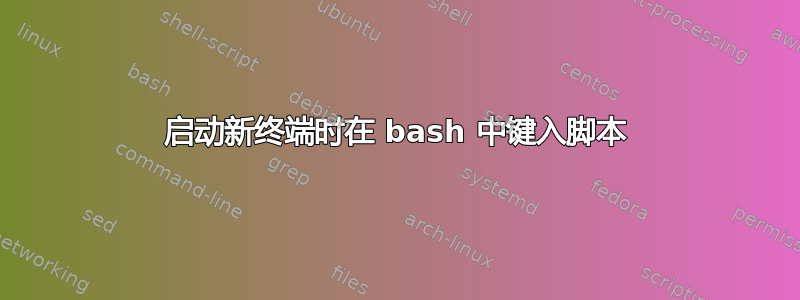 启动新终端时在 bash 中键入脚本