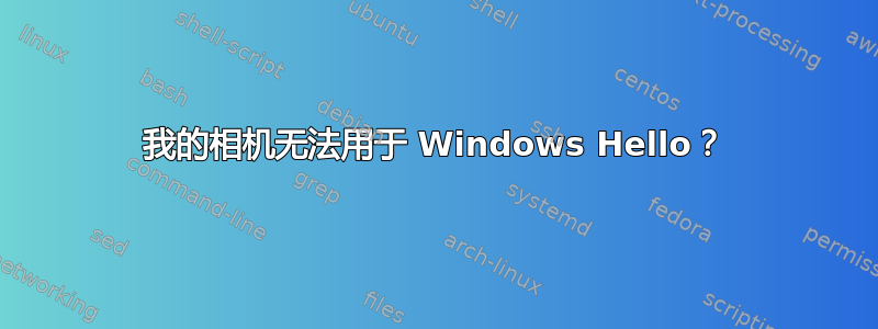 我的相机无法用于 Windows Hello？