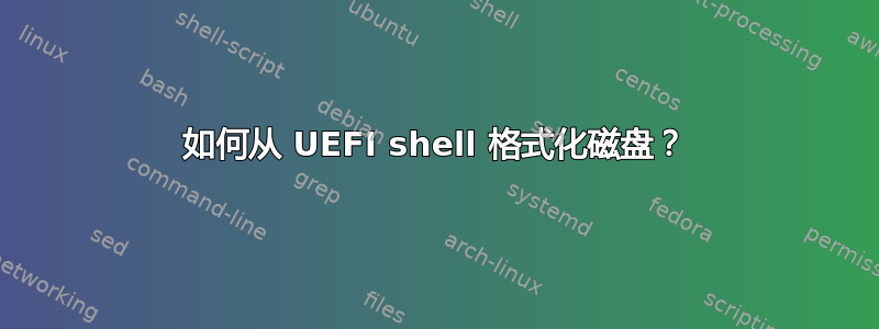 如何从 UEFI shell 格式化磁盘？