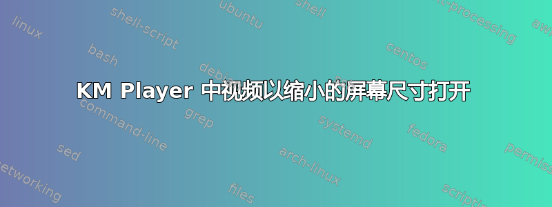 KM Player 中视频以缩小的屏幕尺寸打开