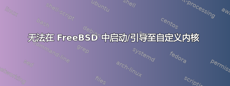 无法在 FreeBSD 中启动/引导至自定义内核