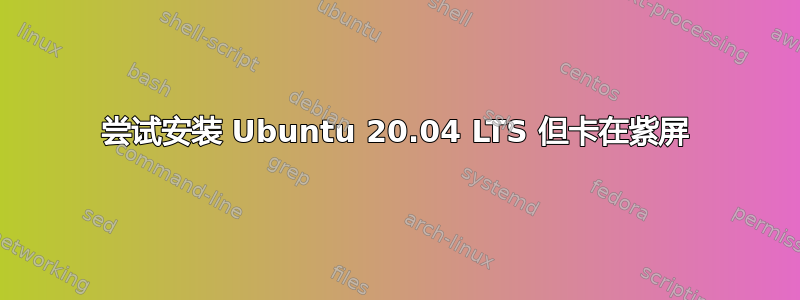 尝试安装 Ubuntu 20.04 LTS 但卡在紫屏