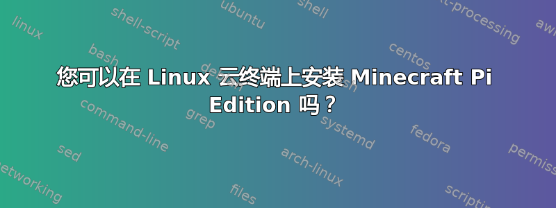 您可以在 Linux 云终端上安装 Minecraft Pi Edition 吗？