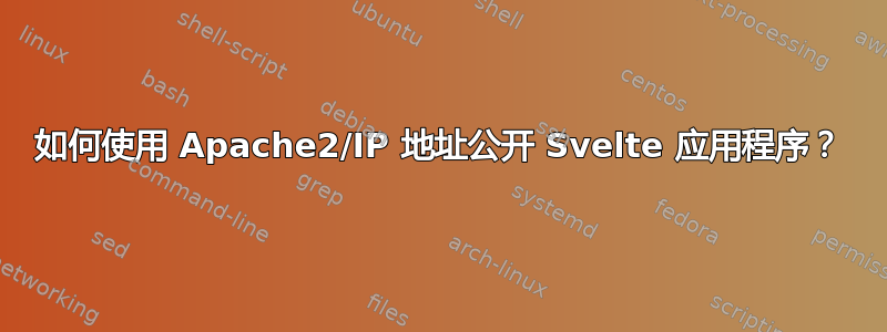 如何使用 Apache2/IP 地址公开 Svelte 应用程序？