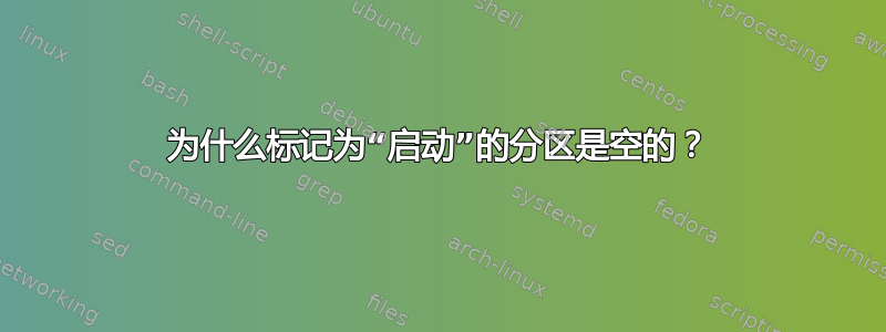 为什么标记为“启动”的分区是空的？