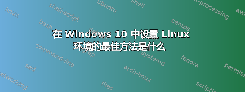 在 Windows 10 中设置 Linux 环境的最佳方法是什么 