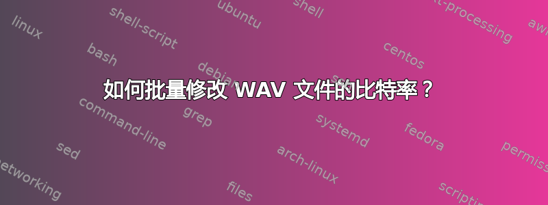 如何批量修改 WAV 文件的比特率？