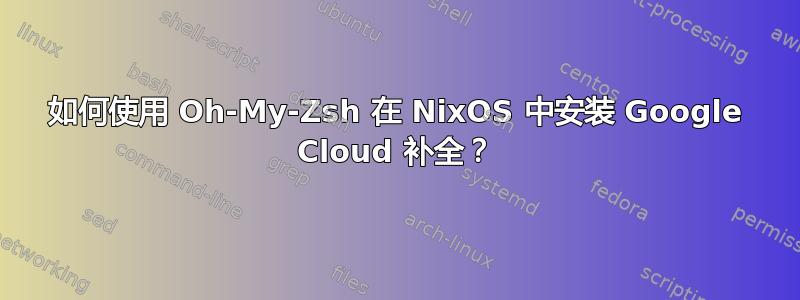 如何使用 Oh-My-Zsh 在 NixOS 中安装 Google Cloud 补全？