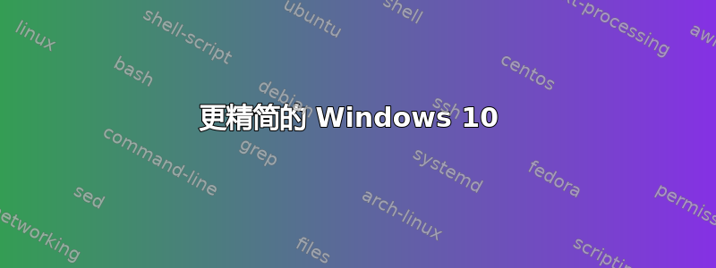 更精简的 Windows 10 