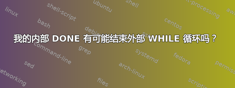 我的内部 DONE 有可能结束外部 WHILE 循环吗？