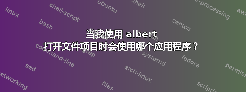 当我使用 albert 打开文件项目时会使用哪个应用程序？