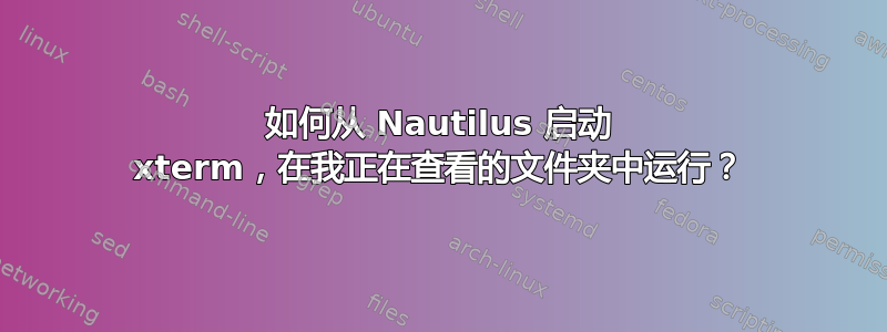 如何从 Nautilus 启动 xterm，在我正在查看的文件夹中运行？