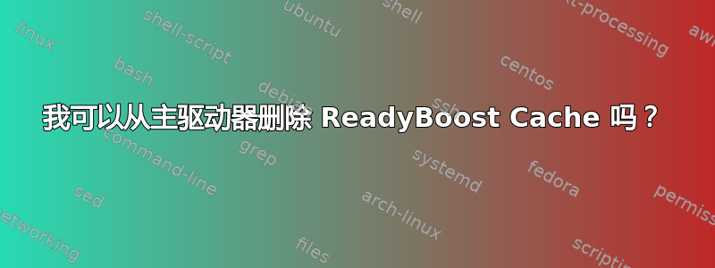 我可以从主驱动器删除 ReadyBoost Cache 吗？