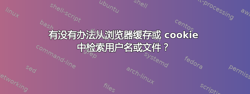 有没有办法从浏览器缓存或 cookie 中检索用户名或文件？