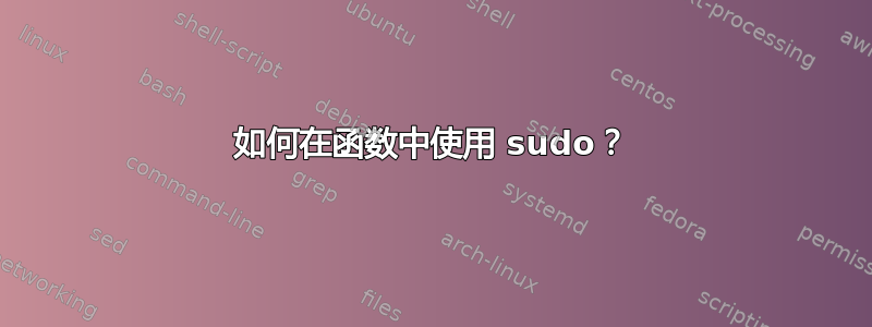 如何在函数中使用 sudo？