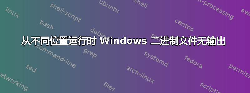 从不同位置运行时 Windows 二进制文件无输出