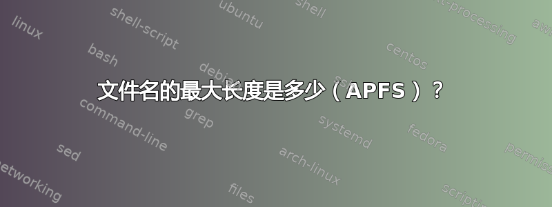 文件名的最大长度是多少（APFS）？