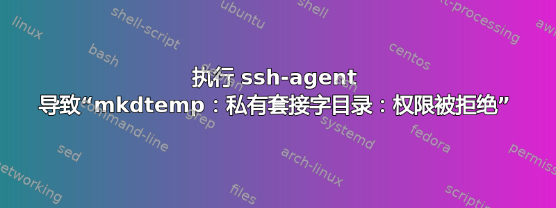 执行 ssh-agent 导致“mkdtemp：私有套接字目录：权限被拒绝”