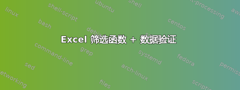 Excel 筛选函数 + 数据验证