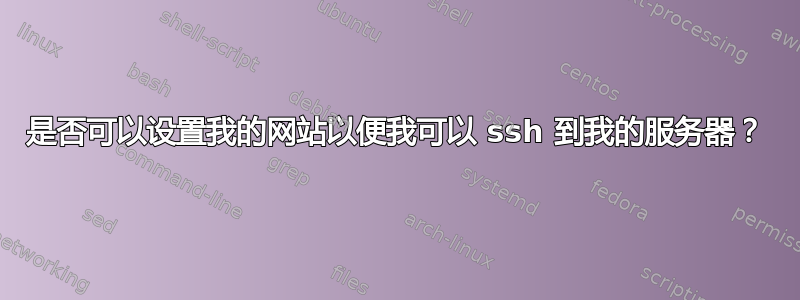 是否可以设置我的网站以便我可以 ssh 到我的服务器？