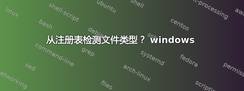 从注册表检测文件类型？ windows