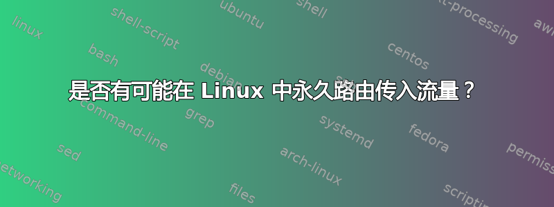 是否有可能在 Linux 中永久路由传入流量？