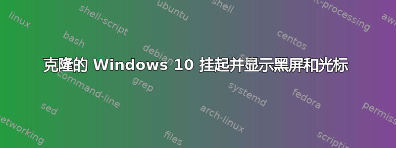 克隆的 Windows 10 挂起并显示黑屏和光标