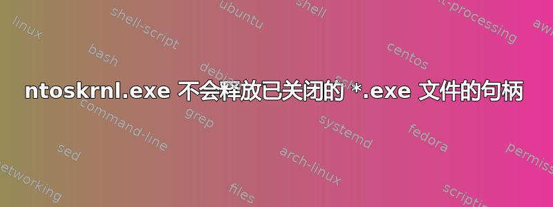 ntoskrnl.exe 不会释放已关闭的 *.exe 文件的句柄