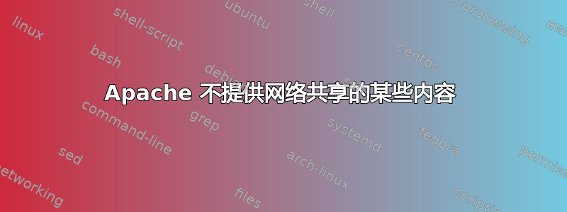 Apache 不提供网络共享的某些内容