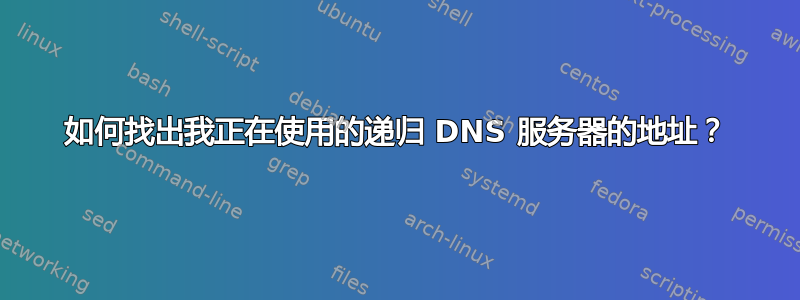 如何找出我正在使用的递归 DNS 服务器的地址？