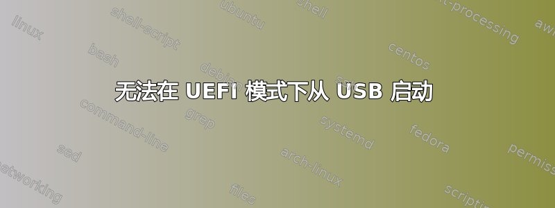 无法在 UEFI 模式下从 USB 启动