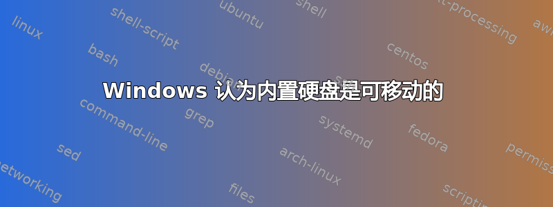 Windows 认为内置硬盘是可移动的