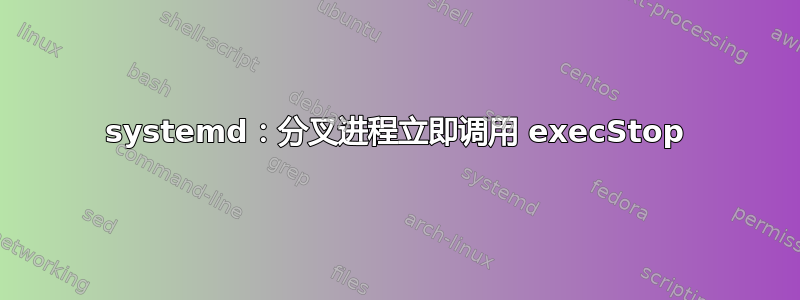 systemd：分叉进程立即调用 execStop