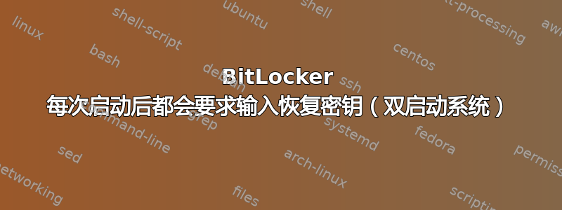 BitLocker 每次启动后都会要求输入恢复密钥（双启动系统）