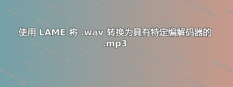 使用 LAME 将 .wav 转换为具有特定编解码器的 .mp3