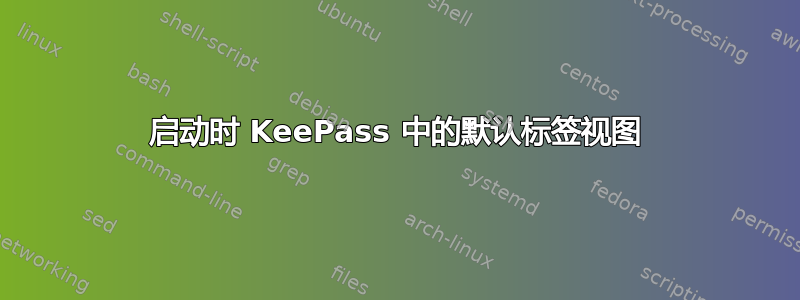 启动时 KeePass 中的默认标签视图