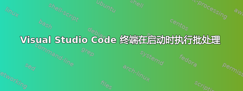 Visual Studio Code 终端在启动时执行批处理