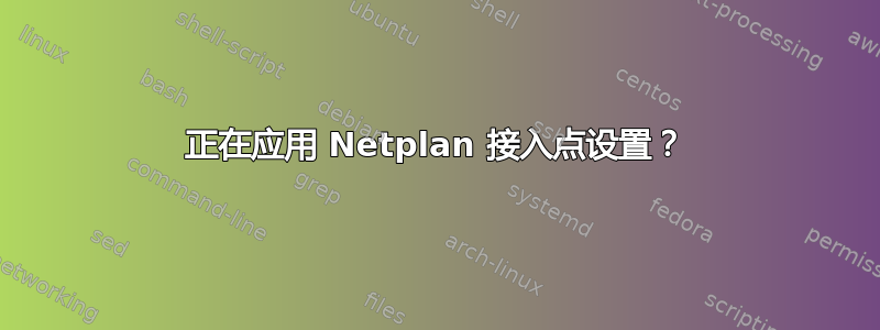 正在应用 Netplan 接入点设置？