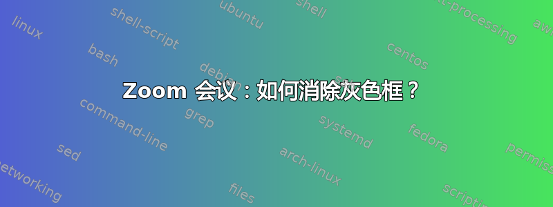 Zoom 会议：如何消除灰色框？