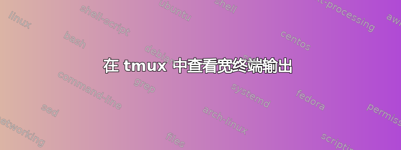 在 tmux 中查看宽终端输出